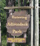 “Entering Adirondacks Park” sign