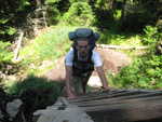 Climbing a ladder along the trail