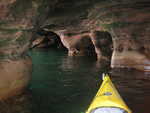 My kayak inside the sea caves