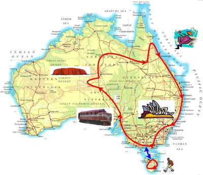 My route around Oz, starting in Sydney