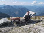 Relaxing atop Dachstein after a 4,000 foot vertical climb