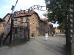 The “Arbeit Macht Frei” gate entering Auschwitz