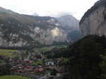 The steep valley walls above Lauterbrunnen