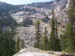 Rock slides along the trail