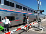 Boarding Amtrak for the two day ride back to Chicago. The “train station” in Deming is just a railroad crossing.