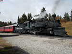 The approaching train from the Cumbres Scenic Railroad