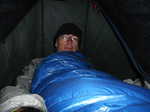 Myself tucked snuggly inside my tent