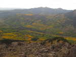 The mountain sides full of trees changing color