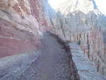 The narrow trail hanging along the cliff of Ptarmigan Wall