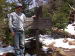 Myself standing next to an Appalachian Trail sign