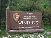 Isle Royale entrance sign at Windigo