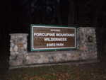 Porcupine Mountains sign