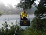 Myself in the cable car crossing the Olivine River