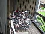 The bikes overtaking our patio