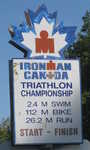 Old sign for Ironman Canada