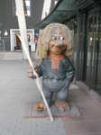 A creepy skier troll outside the Oslo Ski Jump