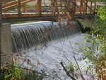 The spillover from a dam for an old water flume