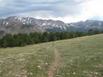 The trail leading off into the mountains