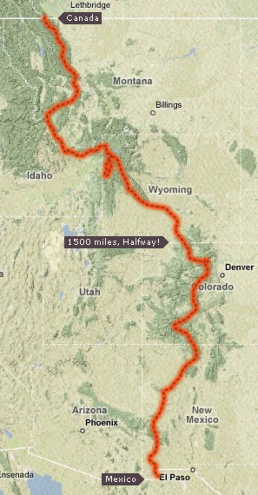 Continental Divide Trail Yellowstone Map
