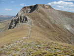 The trail cutting along the mountain face. Glad it was not snow covered.