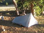 My tent setup for the night. One of the nicer campsites I stayed at.