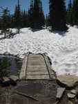 Although there was a lot of snow, I did a decent job of following where the trail would have been. And it even emerged from under the snow bank a couple of times.