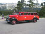 The famous Red Buses that give tours of Glacier National Park to normal tourists