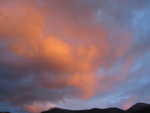 The sunset lighting up the clouds in the Bob Marshal Wilderness