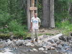 Myself at “Parting of the waters.” The stream actually splits on the divide, with half its water flowing to the Pacific and the other half to the Atlantic Ocean.