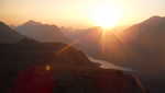 Sunset over Two Medicine Lake as seen from Scenic Point