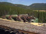 Wreckage from the freight train derailment