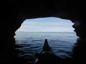 Looking out of a sea cave