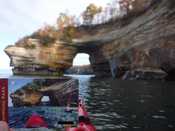 Matching my kayak up to the picture on my NPS Annual Pass at Petit Portal