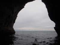 Kayaking inside one of the sea caves