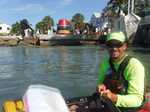 In my kayak at the Southern Most Point marker in Key West