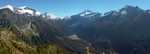 The view while climbing to Cascade Saddle, including Mt. Aspiring and surrounding peaks