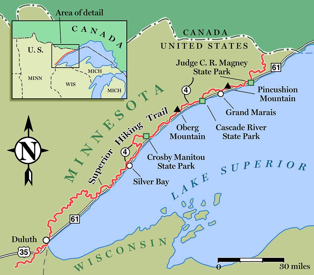 Superior Hiking Trail Mileage Chart