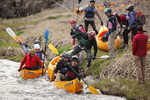 Starting our paddle down the river