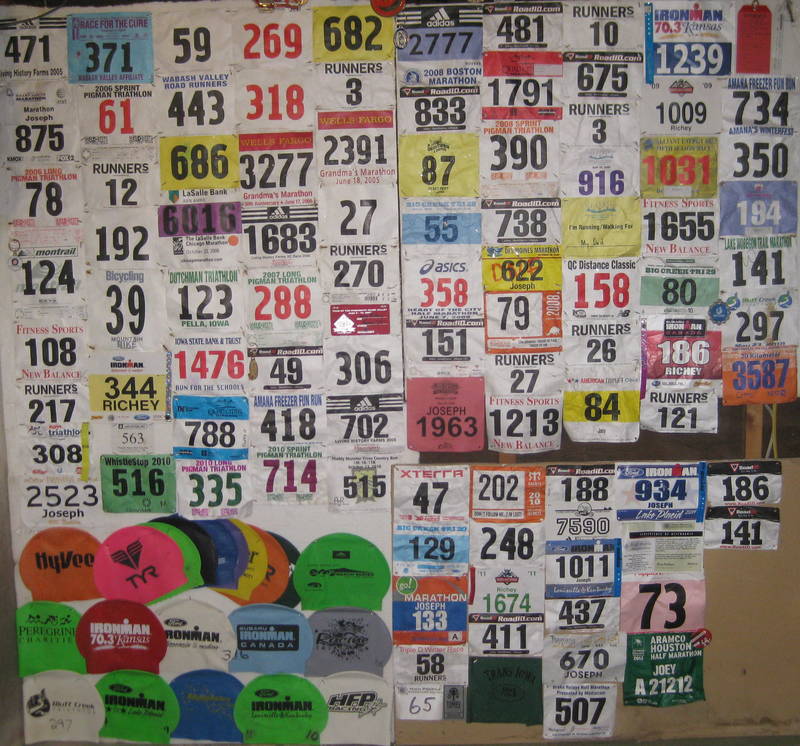 My race bib collection