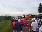 Runners walking to the starting line