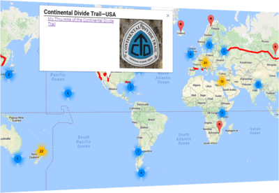 Map of events from this website